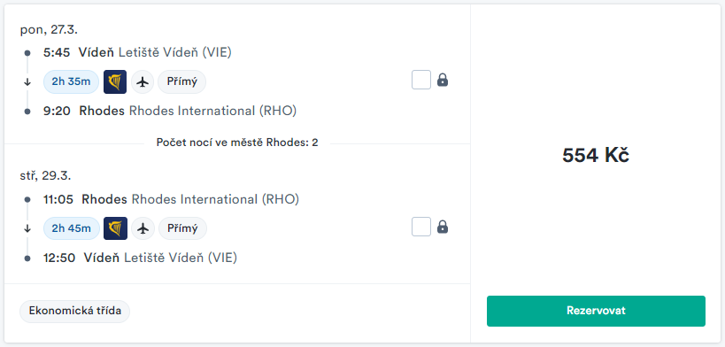 Akční letenky Rhodos z Vídně v březnu. Letenkovač.