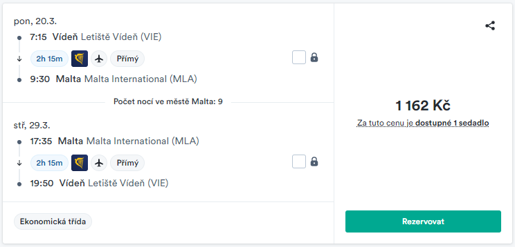 Akční letenky Malta z Vídně v březnu a dubnu. Letenkovač.